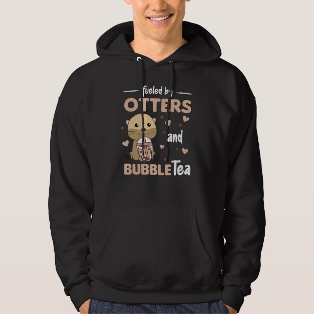 Bubble Tea Otter With Chocolate Cute Animals Hoodie (Front)