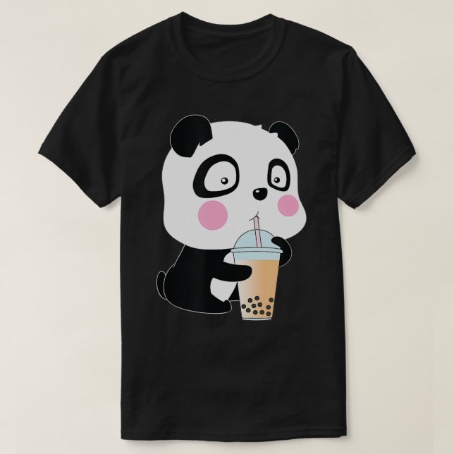 Bubble Tea Panda Funny Boba  T-Shirt (Design Front)