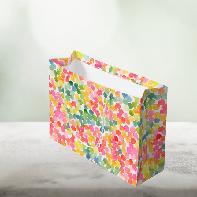 Bubble Tea Rainbow Pink Orange Green Cute Large Gift Bag (Creator Uploaded)