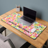 Bubble Tea Rainbow Pink Orange Green Cute monogram