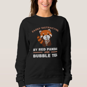 Bubble Tea Red Panda Chocolate Cute Animals Boba Sweatshirt