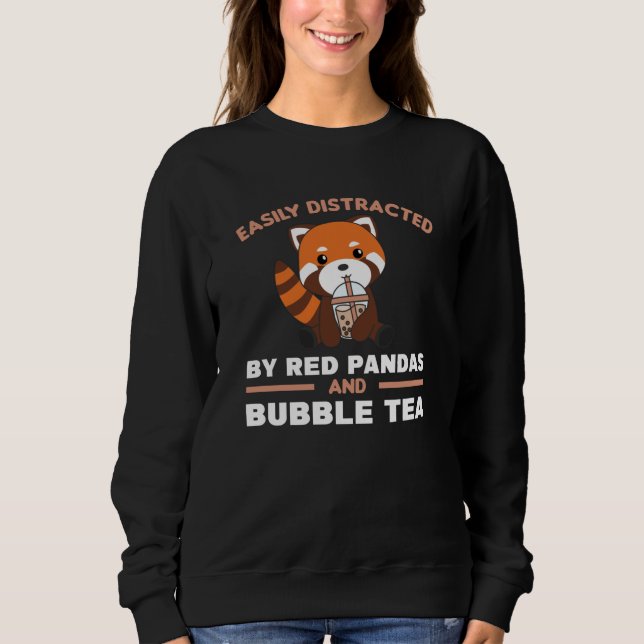 Bubble Tea Red Panda Chocolate Cute Animals Boba Sweatshirt (Front)