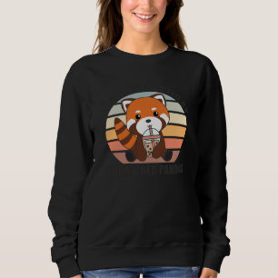 Bubble Tea Red Panda Chocolate Cute Animals Boba Sweatshirt