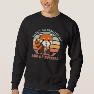 Bubble Tea Red Panda Chocolate Cute Animals Boba Sweatshirt