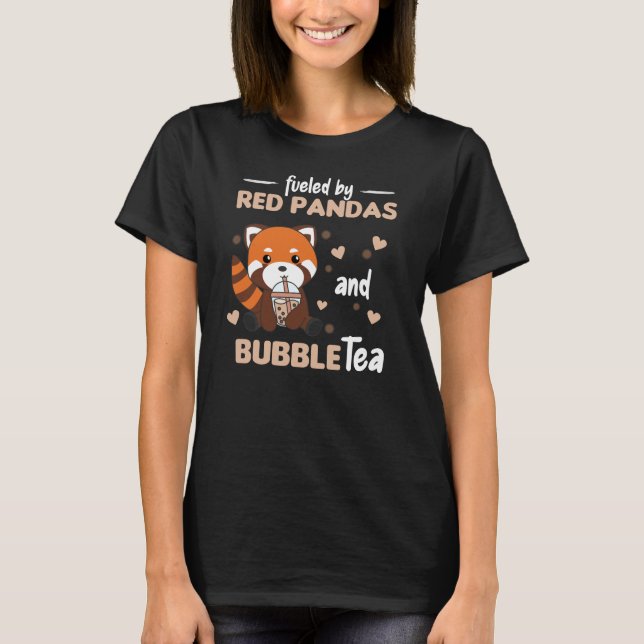 Bubble Tea Red Panda Chocolate Cute Animals Boba T-Shirt (Front)