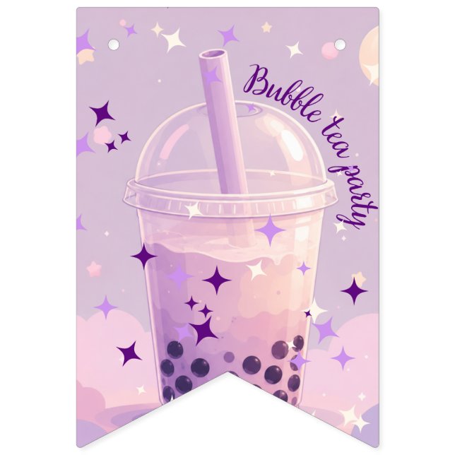 bubble tea space bunting banner (First Flag)