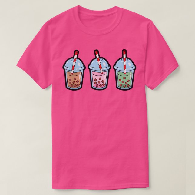 Bubble Tea Sticker Pack Pattern T-Shirt (Design Front)