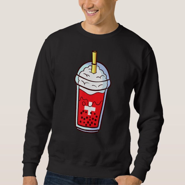 Bubble Tea Swiss Switzerland Swiss Sweatshirt (Front)