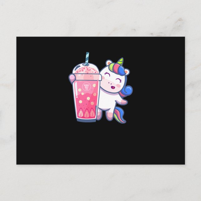 Bubble Tea Unicorn Gift Postcard (Front)