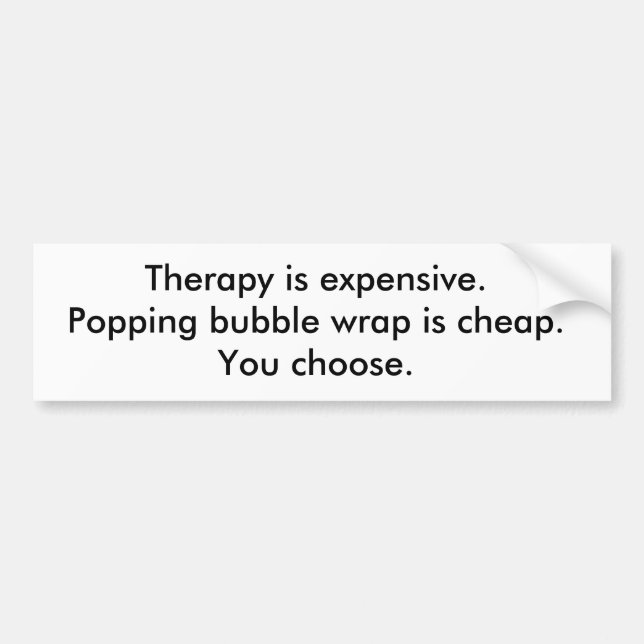 Bubble Wrap Therapy Bumper Sticker (Front)