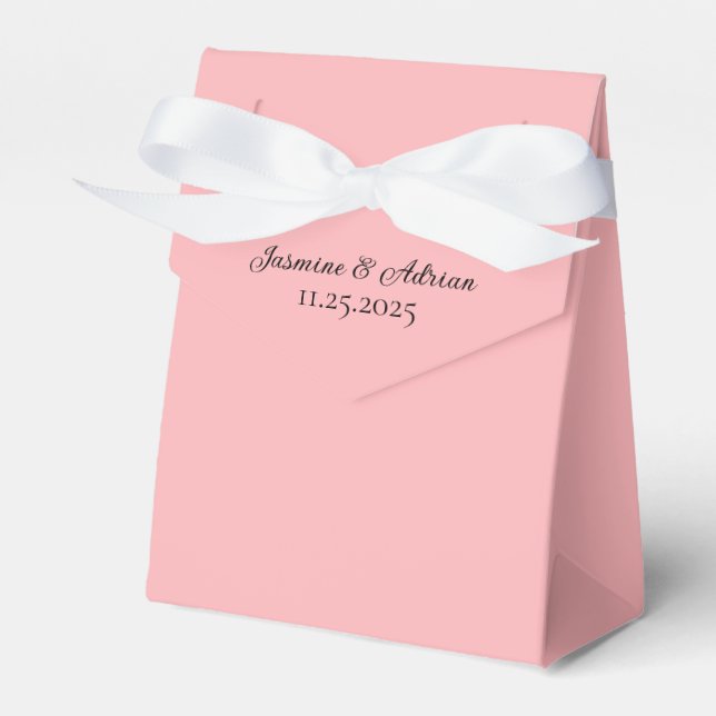 Bubblegum Blush Wedding Favour Box (Front Side)