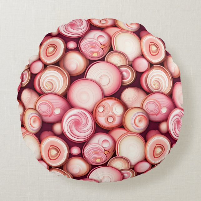 Bubblegum Bubbles Round Cushion (Front)