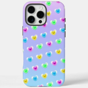Bubblegum Colourful Glass Heart Balloon Valentine iPhone 16 Pro Max Case
