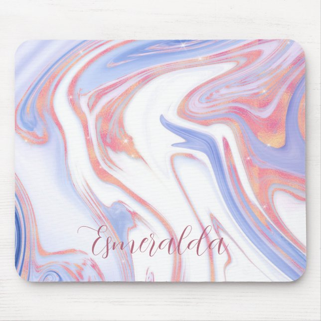 Bubblegum Marble Customisable Mouse Pad (Front)