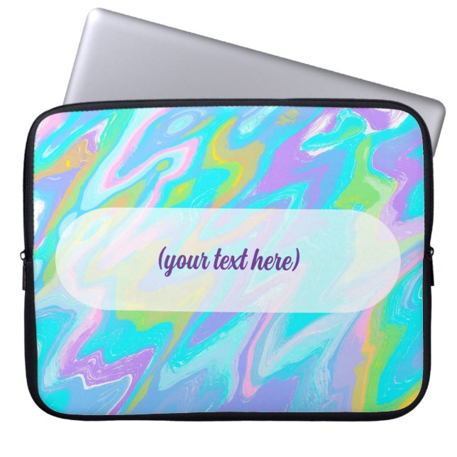 Bubblegum Marble Texture Liquid Paint Mixture Laptop Sleeve (Front)