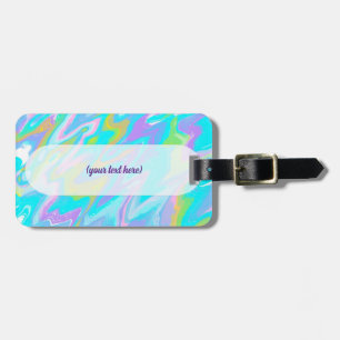 Bubblegum Marble Texture Liquid Paint Mixture Luggage Tag