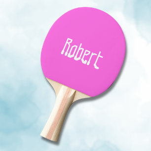 Bubblegum Modern Name Stylish Trendy Minimalist Ping Pong Paddle
