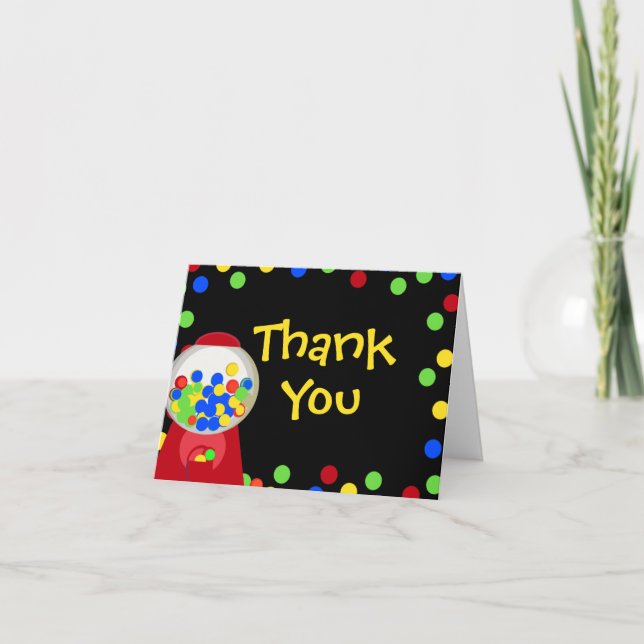 Bubblegum Party/ Thank You Card (Front)