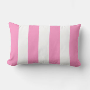 Bubblegum Pink 2 Cabana Stripes Lumbar Cushion