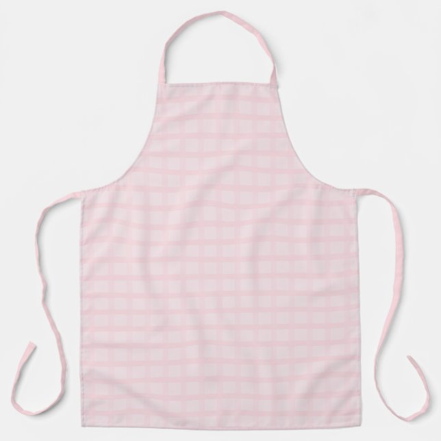 Bubblegum Pink And Lavender Blush Gingham Pattern Apron (Front)
