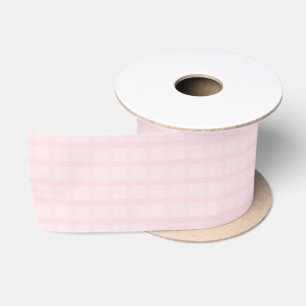 Bubblegum Pink And Lavender Blush Gingham Pattern  Satin Ribbon