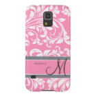 Bubblegum Pink and white floral damask w/ monogram