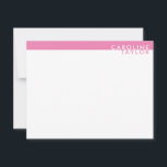 Bubblegum Pink Band Simple Girly Card<br><div class="desc">This design features space for a name in and under a simple band. Click the customise button if you would like to move/scale the images and further modify the text! Variations of this design, additional colours, as well as coordinating products are available in our shop, zazzle.com/store/doodlelulu. Contact us if you...</div>