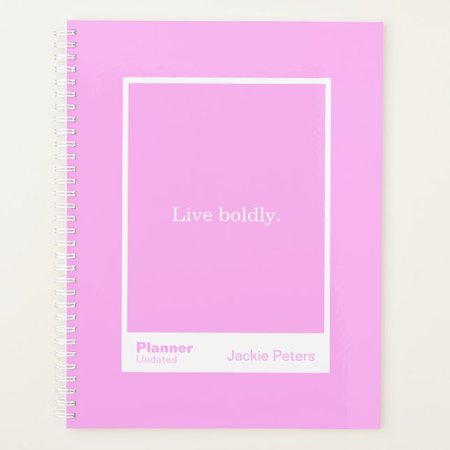 Bubblegum Pink Block Quote | Fully Customisable Planner (Front)