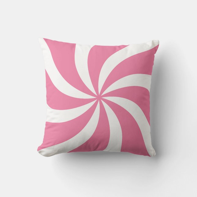 Bubblegum Pink Candy Swirl Cushion (Front)