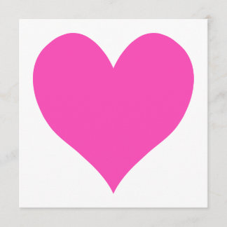 Bubblegum Pink Cute Heart Shape Invitation