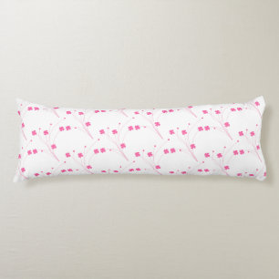 Bubblegum Pink Flowers, Small Floral Print Body Cushion