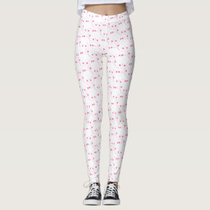 Bubblegum Pink Flowers, Small Floral Print Leggings