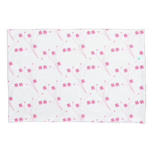 Bubblegum Pink Flowers, Small Floral Print Pillowcase
