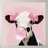 Bubblegum Pink Girly Cow