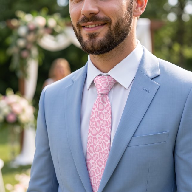 Bubblegum Pink Leopard Print Tie (Creator Uploaded)