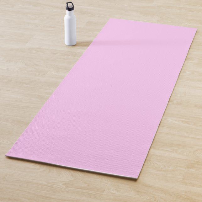 Bubblegum Pink Pastel Solid Colour on 1 side of Yoga Mat (In Situ)
