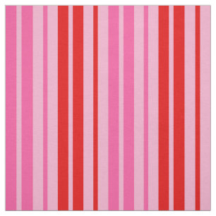 Bubblegum Pink Red Vertical Stripes Design   Fabric
