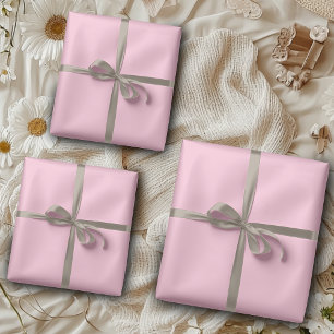 Bubblegum Pink Solid Colour Classic Elegant Wrapping Paper Sheet