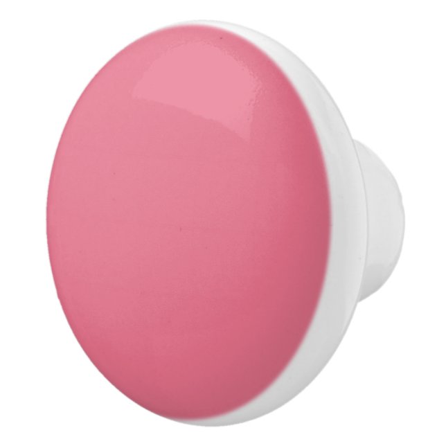 Bubblegum Pink Solid Colour Print, Rouge Blush Pin Ceramic Knob (Right)