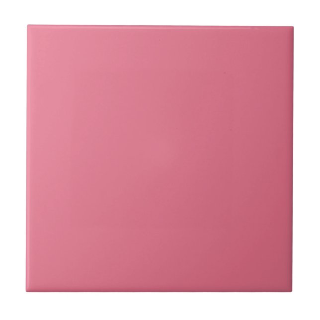 Bubblegum Pink Solid Colour Print, Rouge Blush Pin Tile (Front)