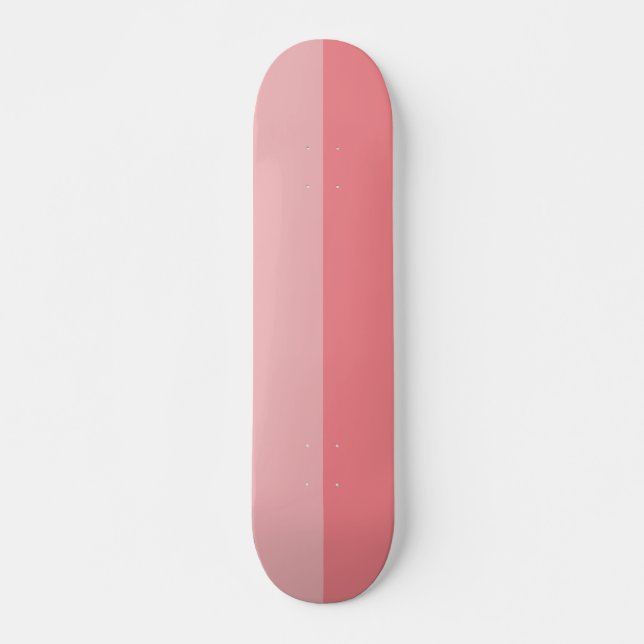 Bubblegum pink two tone stripe skateboard (Front)