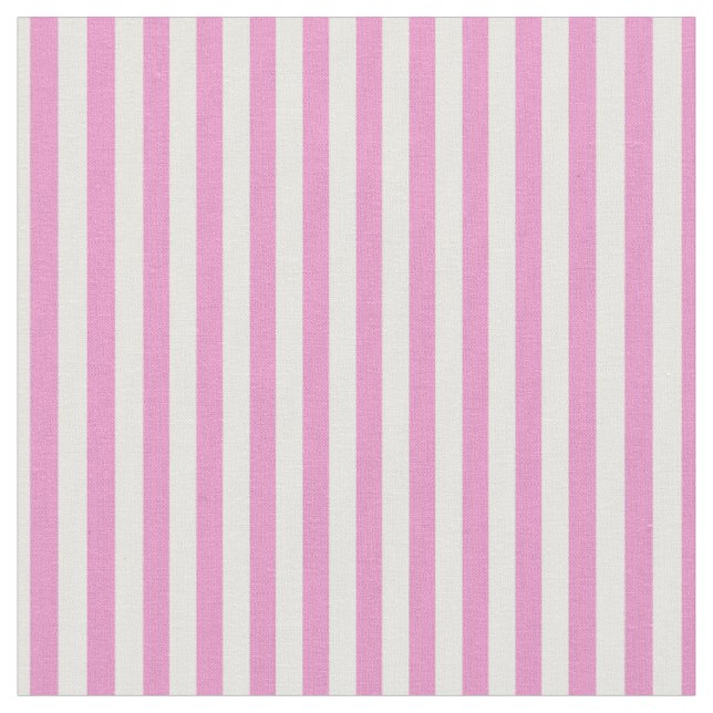 Bubblegum Pink & White Stripes Fabric (Close Up)