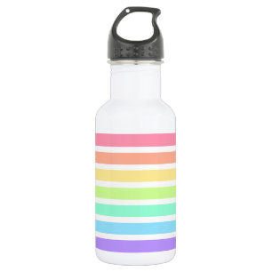 Bubblegum rainbow and white stripes 532 ml water bottle