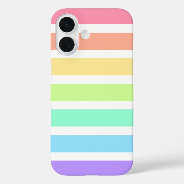 Bubblegum rainbow and white stripes Case-Mate iPho iPhone Case (Back)