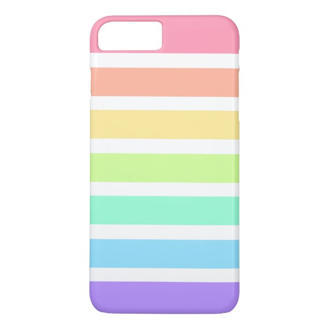 Bubblegum rainbow and white stripes Case-Mate iPhone case (Back)