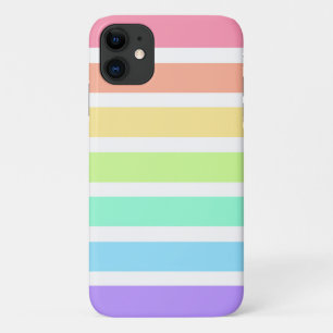 Bubblegum rainbow and white stripes Case-Mate iPhone case