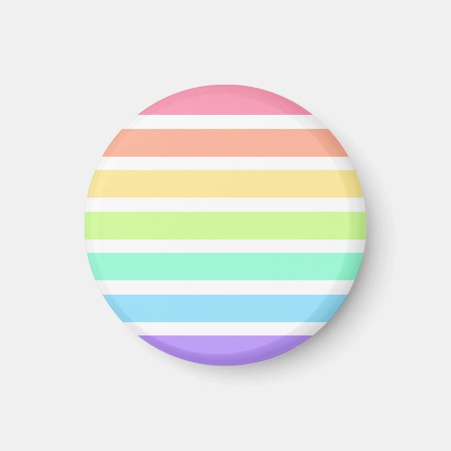 Bubblegum rainbow and white stripes magnet (Front)