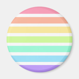 Bubblegum rainbow and white stripes magnet