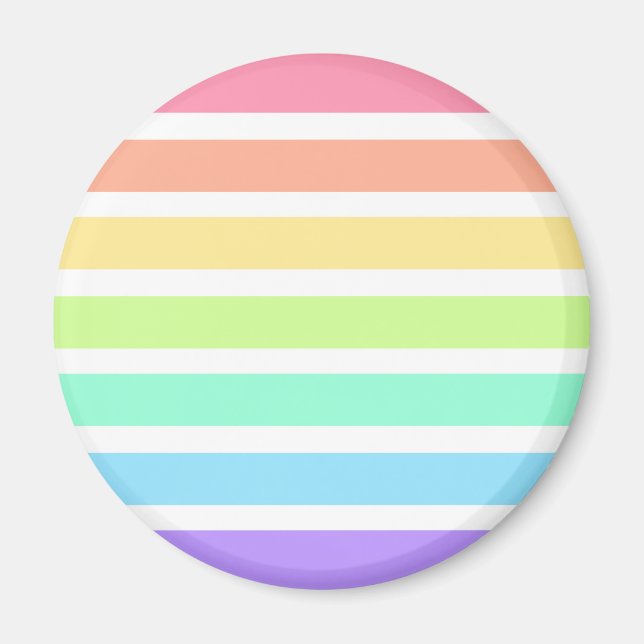 Bubblegum rainbow and white stripes magnet (Front)