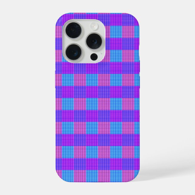 Bubblegum Tartan Print, iPhone Case (Back)